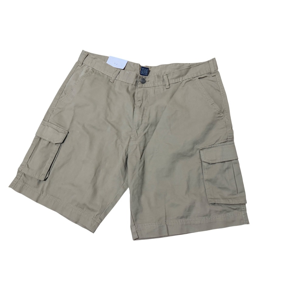 FULL BLUE Men's Cargo Twill Shorts‎ Khaki Size 40 All Cotton Fabric